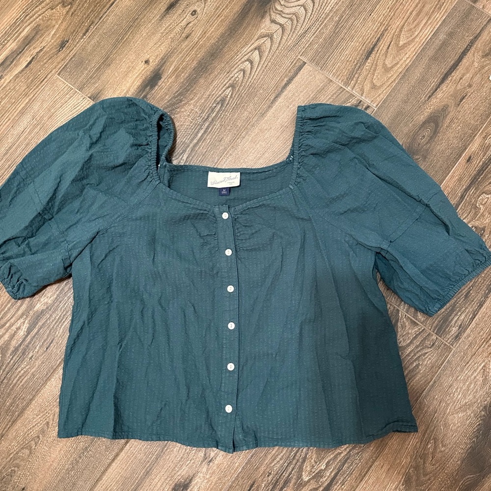 Universal Thread Teal Puff Sleeve Blouse